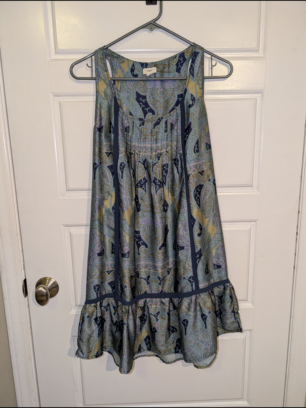 Anthropology Sleeveless Paisley Tiered Sundress in Blue-Green - Picture 4 of 6